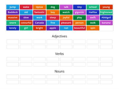 Adjectives vs Verbs vs Nouns