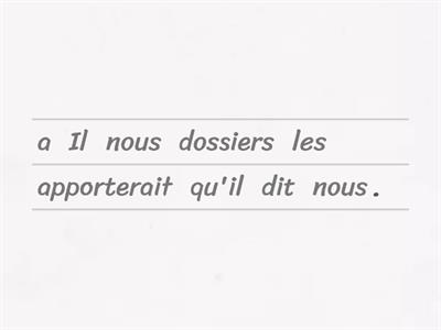 Le discours indirect au passé (1)