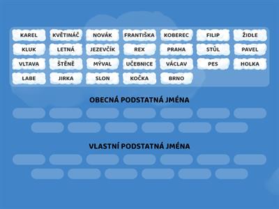 Vlastní a obecná podstatná jména