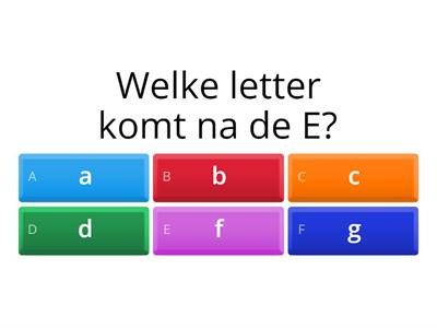 het alfabet: welke letter komt erna?