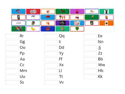 26 Letters of the Alphabet Matchup