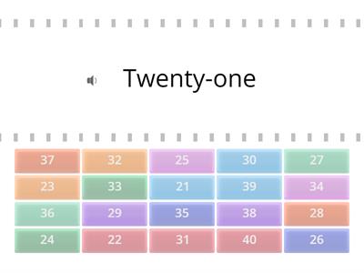 FIND THE MATCH:  NUMBERS 21-40