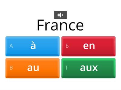 Le pays / les prépositions pour 4 classe