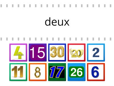  Uniti numerele cu denumirea lor in franceza