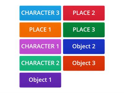 Choose one place, one character and one object