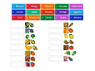 fruits and vegetables