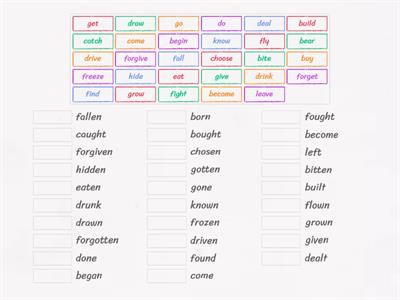 UCS irregular verbs V3 part 1