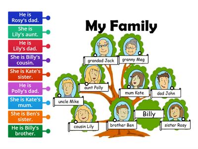 Family tree. Possessive case