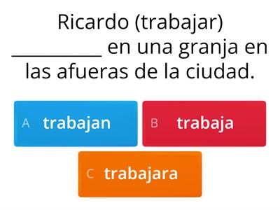 Presente Regular -ar, -er, -ir