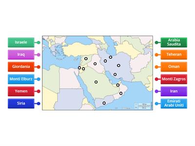 Cartina muta del Medio Oriente