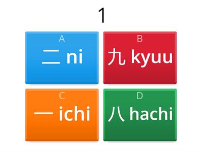 Japanese Numbers 1 to 10