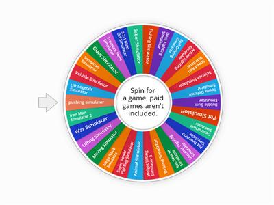 Roblox Category: Simulator Random Game Wheel