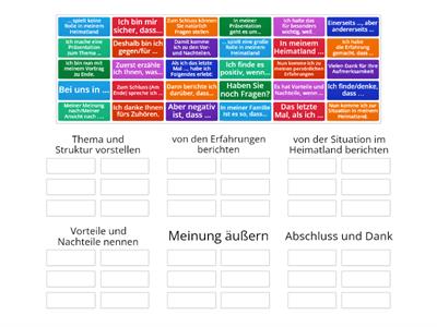 Redemittel Präsentation B1