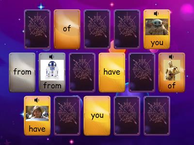 Matching Pairs:  Star Wars Day Tricky Words