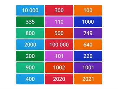 Numbers 100-10000 in French - FLIP THE TILES