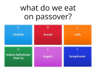 Pesach/Passover Quiz (4 kids who don't like work)