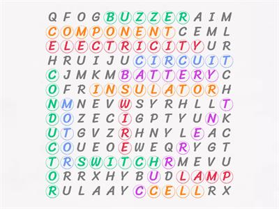 electricity wordsearch