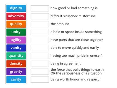 Suffix -ity Vocabulary