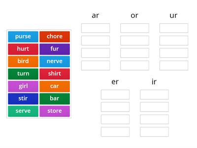 r-controlled spelling words