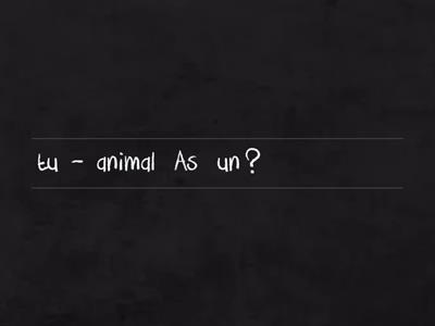 Les animaux word order