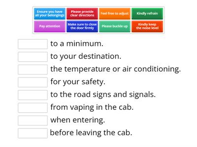 Taxi driving (Imperatives)