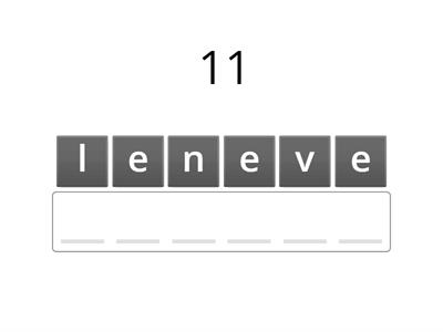 数字の練習④（スペリング：１１～２０）