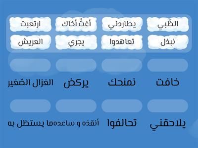 المعاني  والمفردات لقصة فضل الصداقة 