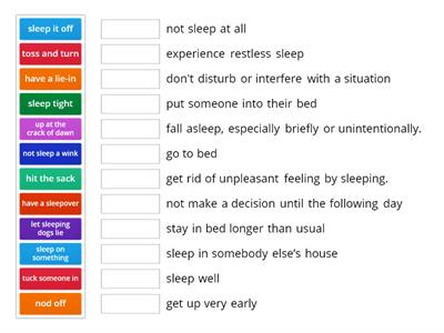 Sleep idioms