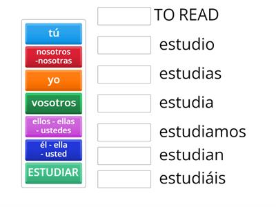 PRESENTE DE INDICATIVO - VERBOS REGULARES