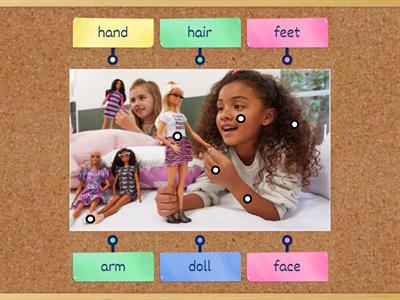 ESL Label the body parts and toys 3