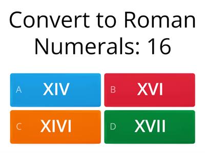 Roman Numerals Quiz