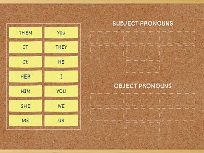 OBJECT AND SUBJECT PRONOUNS
