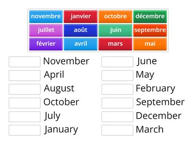 Y2 les mois - the months of the year