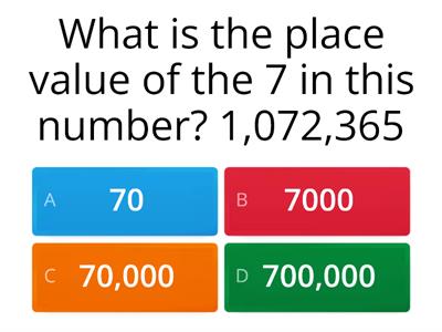 Place Value Math Trivia