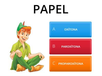 Classificação de palavras - Oxítonas, Paroxítonas e Proparoxítonas Peter Pan.