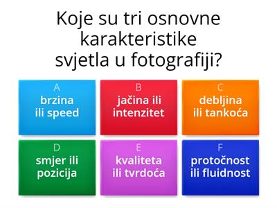 FOTOGRAFIJA - 7. Karakteristike svjetla