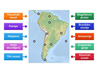 Južna Amerika - reljef i mora (6. razred)