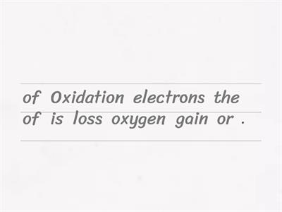 Oxidation and reduction