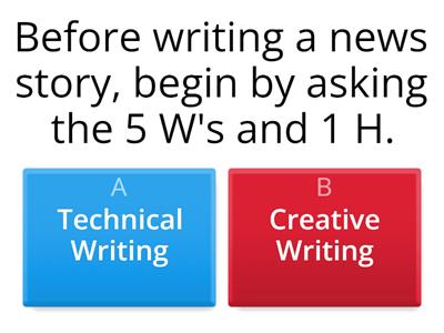 TW (Technical Writing) or CW (Creative Writing)