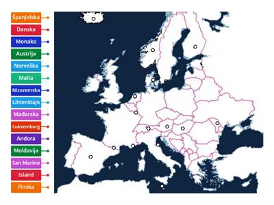Države Europe vježba 1