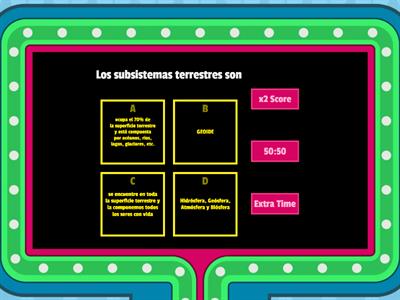 QUIZSHOW of SUBSISTEMAS TERRESTRE y la ESFERIDAD de la TIERRA