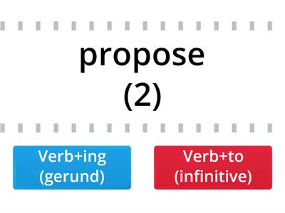Gerund and infinitive categories TF