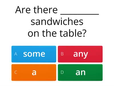 Some - Any - A/An with countable and uncountable food nouns
