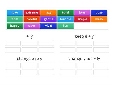 Adverb endings