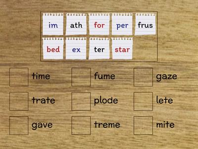 2-syllable VCe endings Matching