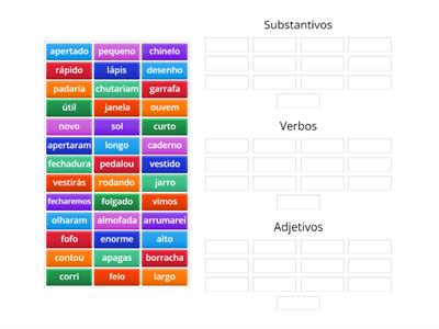 Substantivos, Verbos ou Adjetivos?