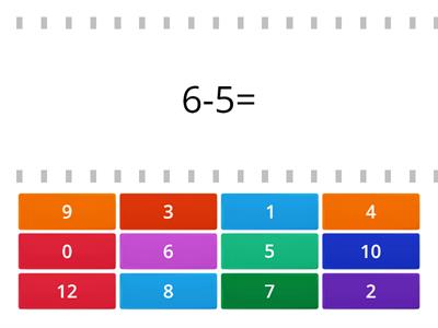 2nd Grade Match Subtraction 