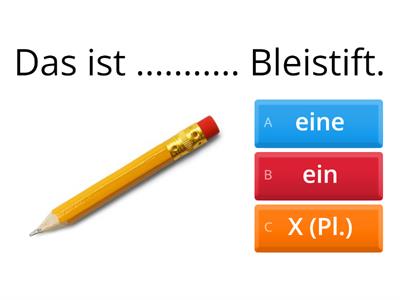 "ein, eine, X" Schulsachen