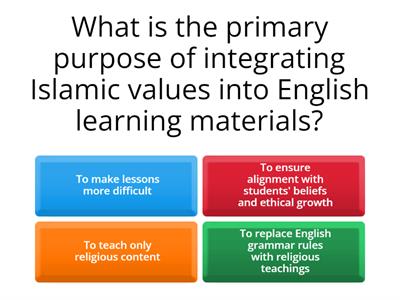 Integrating Islamic Values into English Language Learning Materials