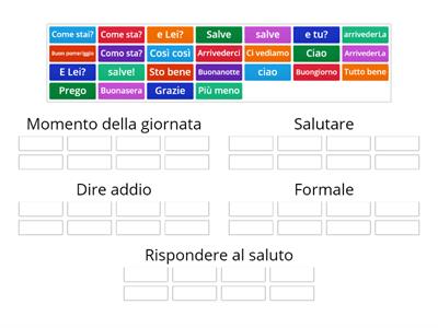 ORDINA LE FRASI (frasi per salutare e rispondere al saluto)